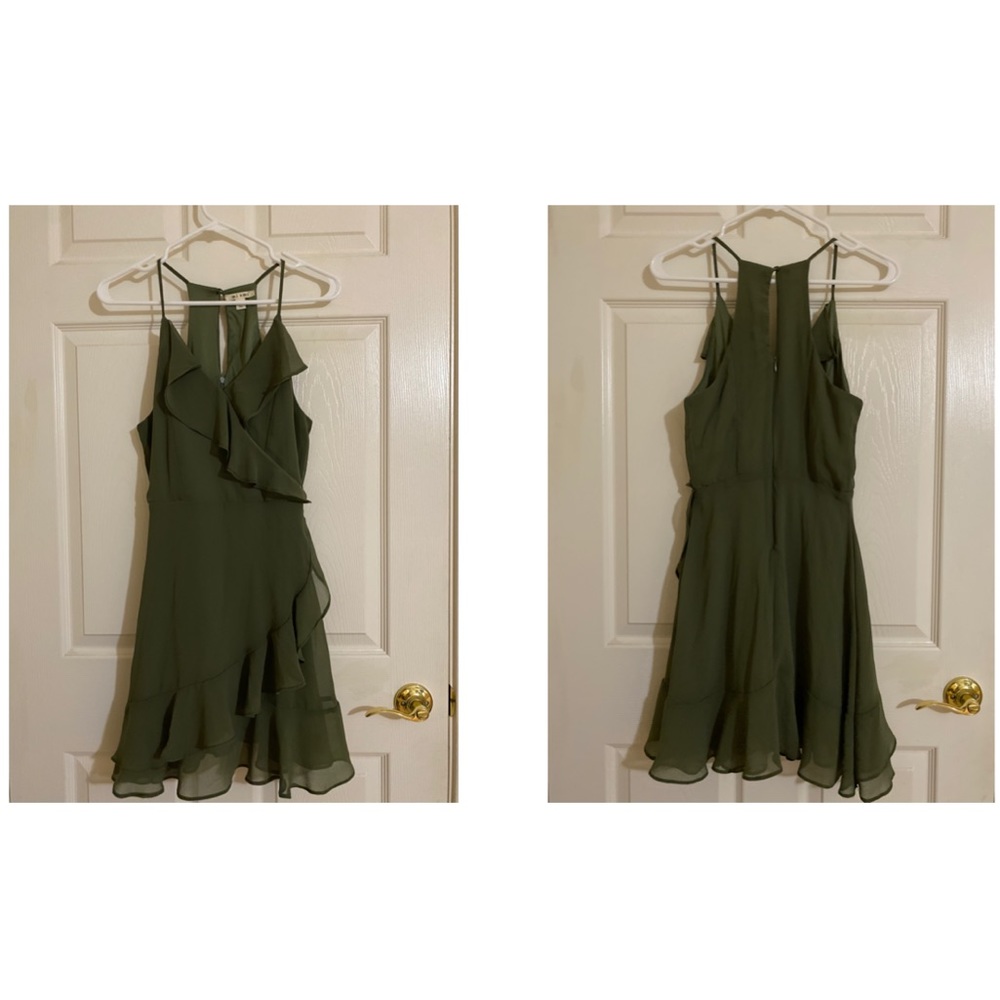Olive Green Ruffle Dress
